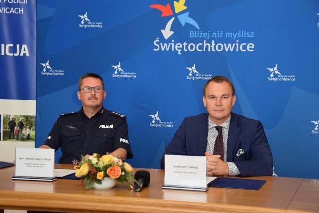 Komendant miejski policji insp. Andrzej Brzozowski oraz prezydent miasta Dawid Kostempski podpisali list intencyjny