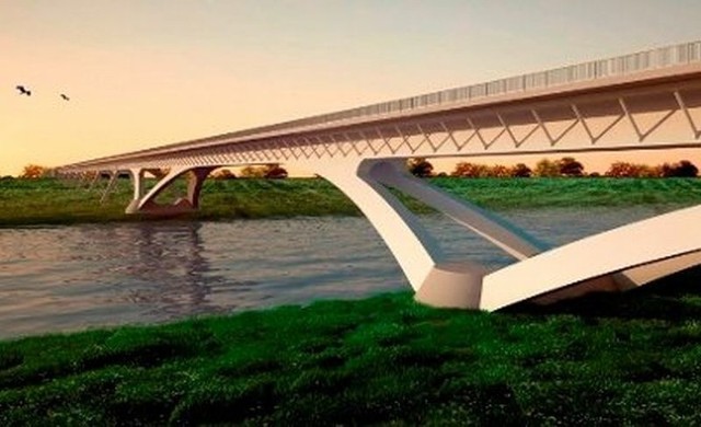 Jakie obwodnice i mosty zbudujemy na PodkarpaciuWizualizacja nowego mostu na Wiśle koło Mielca.