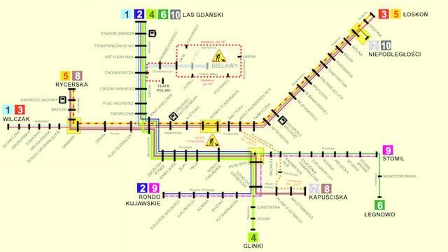 Mapa tramwaje