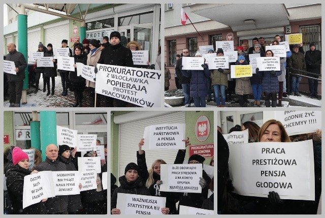 Protest pracowników prokuratur rejonowej i okręgowej we Włocławku