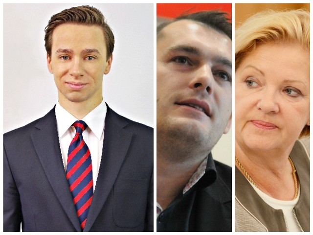 Kandydaci na prezydenta Zielonej Góry, którzy mają największe poparcie (od lewej): Krzysztof Bosak, Rafał Nieżurbida i Jolanta Danielak.