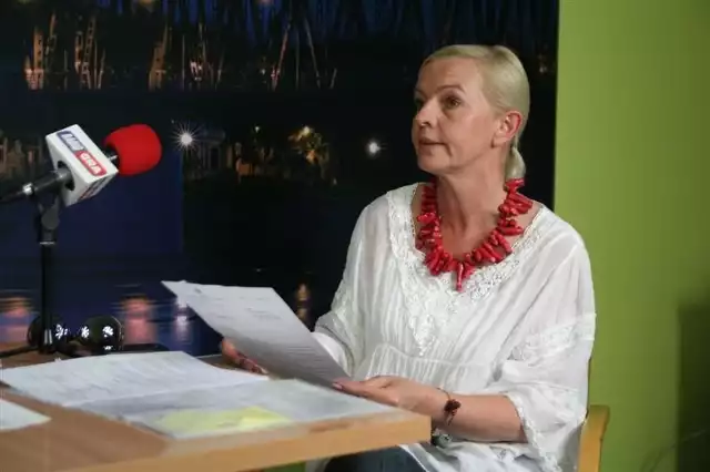Radna Ewa Szczepańska w naszym studiu TV we Włocławku