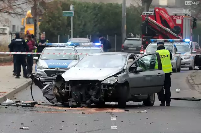 Wypadek w Żydowcach, na ul. Dmowskiego.