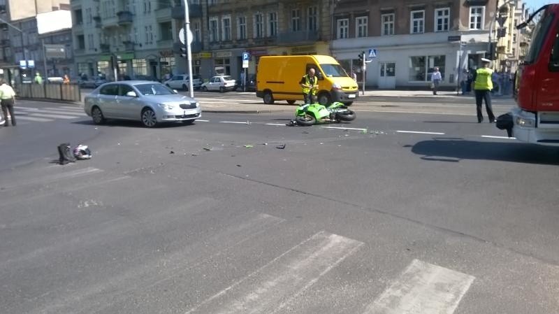 Głogowska: Motocyklista zderzył się z ciężarówką