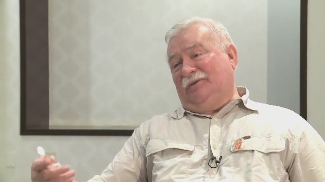 Lech Wałęsa podczas rozmowy z Katarzyną Kolendą-Zalewską