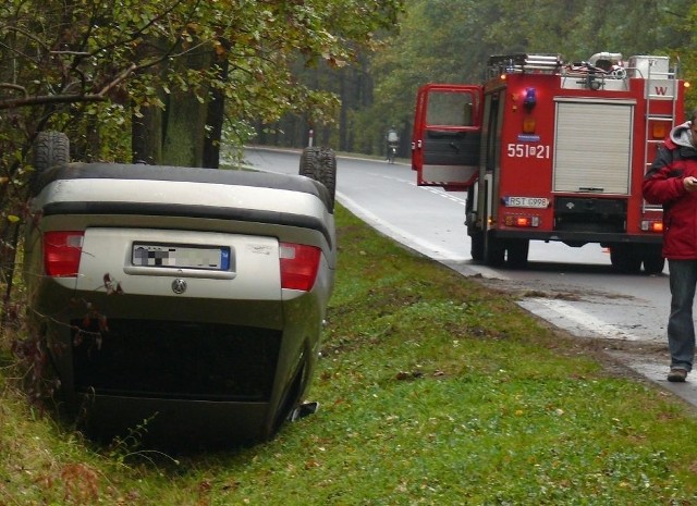 Kolizja z października ubiegłego roku, kiedy 23-letni kierowca dachował w rowie na drodze koło Stalowej Woli. Niezwykle rzadko zdarza się, aby starsi kierowcy doprowadzali do takich sytuacji.