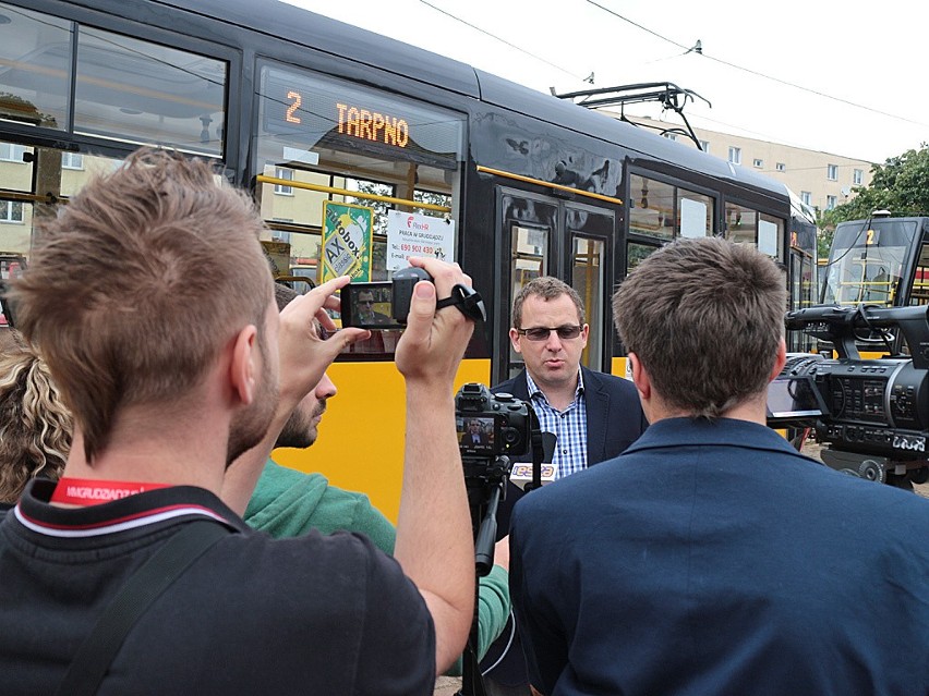 Jazda próbna tramwajem linii T 2 w Grudziądzu...