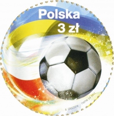 Poczta Polska. Znaczki i koperta z UEFA EUR0 2012