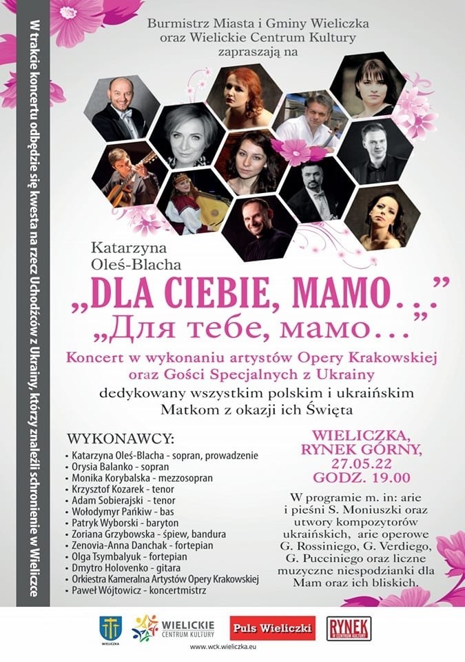 Wieliczka. Wielki koncert z okazji Dnia Matki. Będzie kwesta na rzecz wojennych uchodźców z Ukrainy