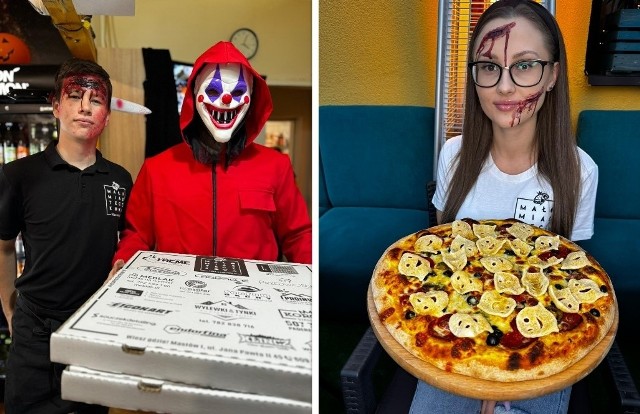 Specjalna pizza na Halloween w Małomiasteczkowej. Dodatkowo - mroczny wystrój i personel. Zobaczcie więcej zdjęć >>>>