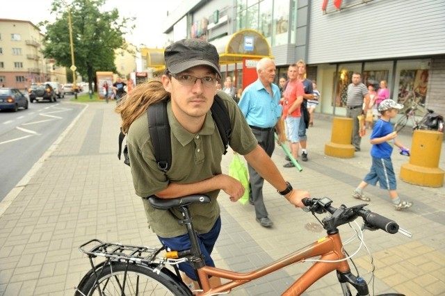 Karol Skrobacz, rowerzysta z Rzeszowa: To dobrze, że np. w przypadku awarii roweru będzie można dotrzeć do domu autobusem.