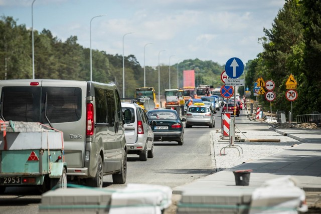 Buspas w ulicy Gdańskiej - Myślęcinek.