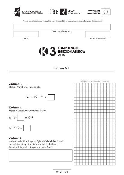 OBUT 2015 trzecioklasisty. MATEMATYKA i JĘZYK POLSKI [ODPOWIEDZI