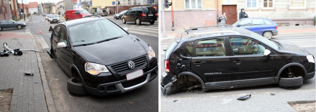 Wypadek na skrzyżowaniu ulic Kniaziewicza i Mierosławskiego.