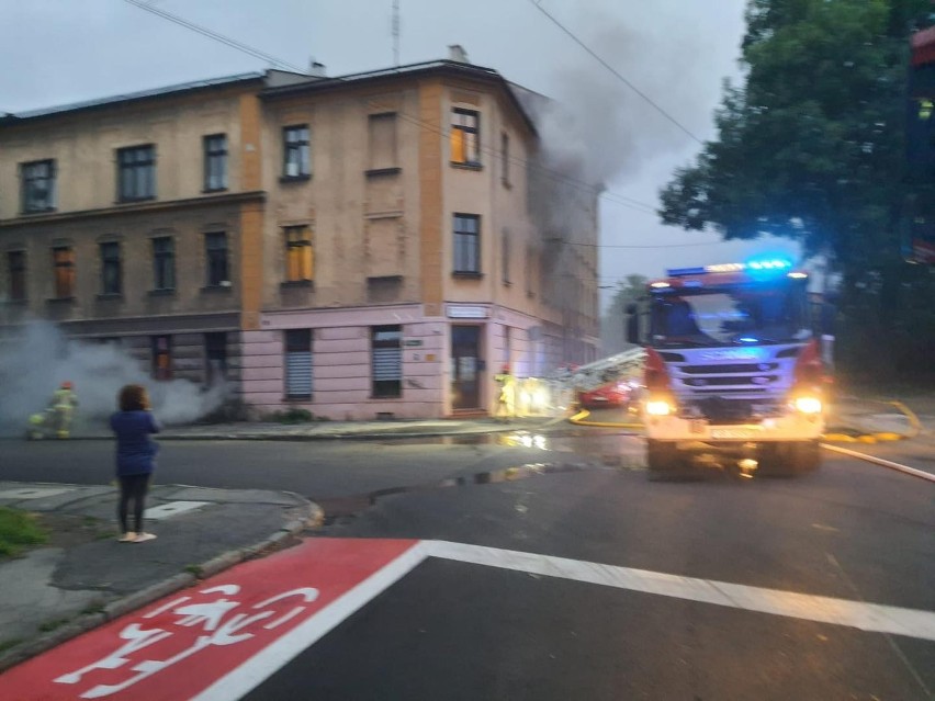 Pożar w Bielsku-Białej przy ul. Podwale