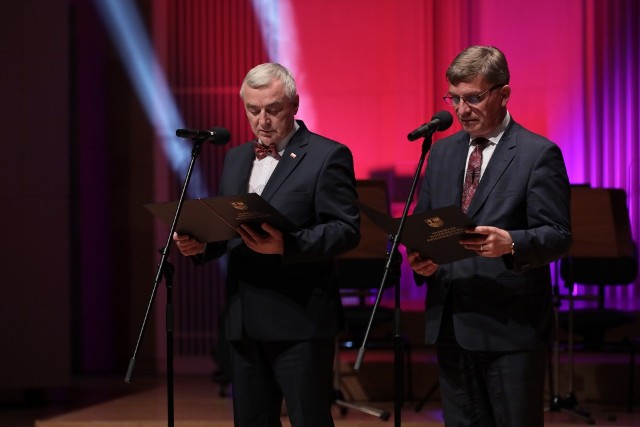 Gospodarze gali, marszałek Andrzej Bętkowski i przewodniczący Sejmiku Województwa Andrzej Pruś,