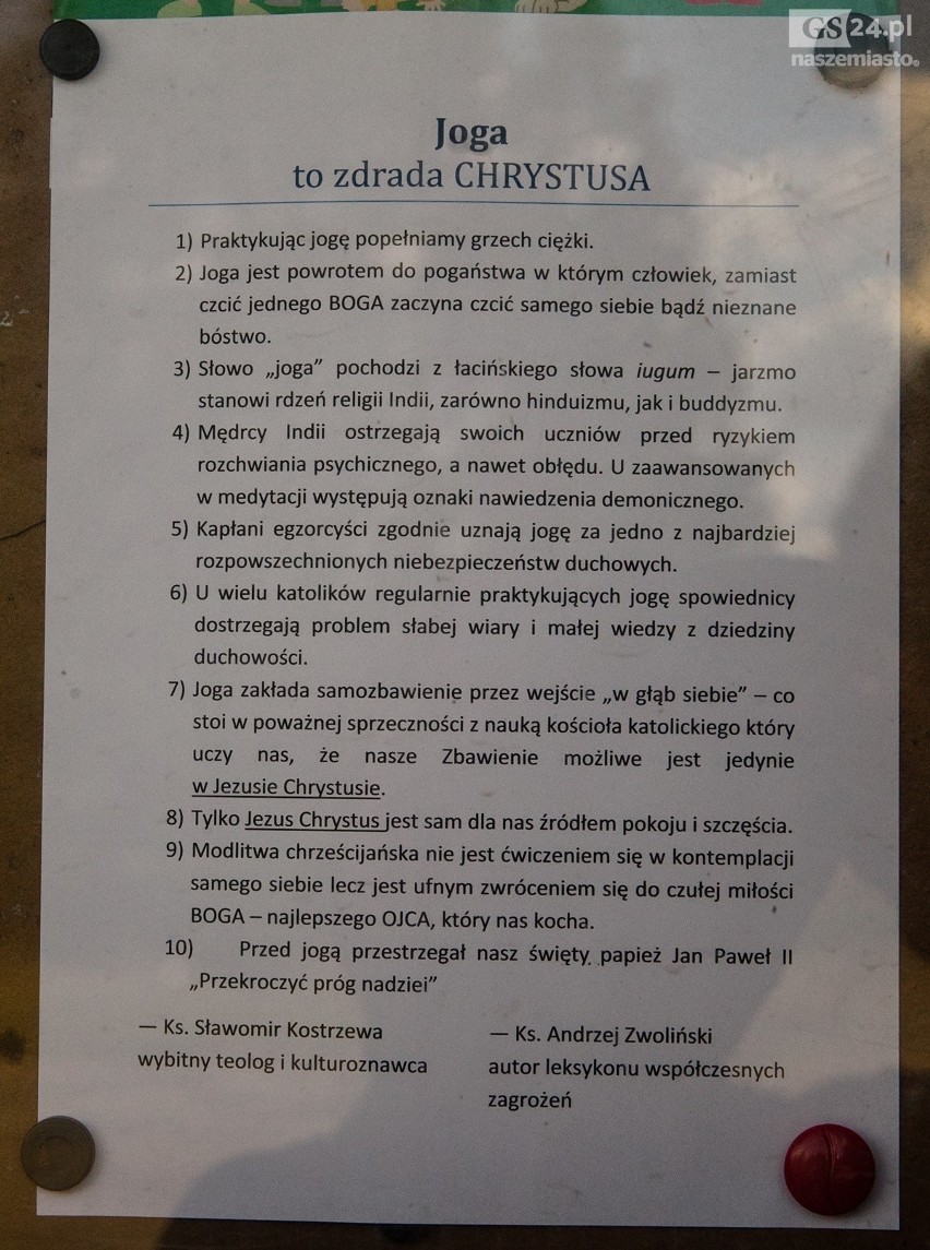 Nietypowe ogłoszenie w kościele w Kijewie. Uprawiasz jogę? To jest ciężki grzech i zdrada Chrystusa