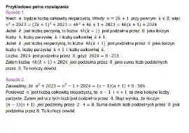 Zadanie na dowodzenie podzielności (bez reszty) liczb całkowitych
