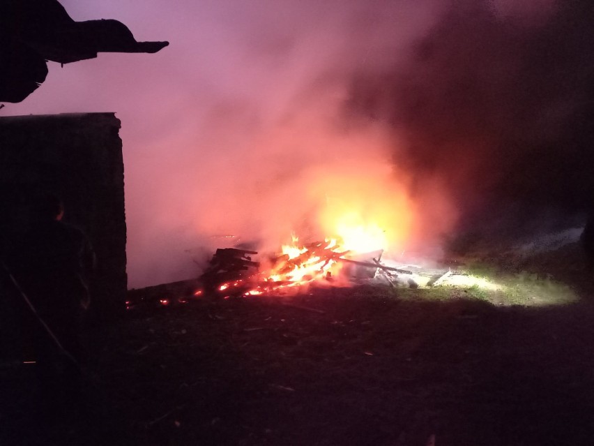 Kolejny pożar w powiecie opatowskim. Spłonął gołębnik w Ługach (ZDJĘCIA)