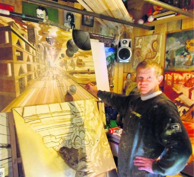 Marek Izydorczyk, malarz, nominowany za promowanie Kłobucka za pomocą swojej sztuki.