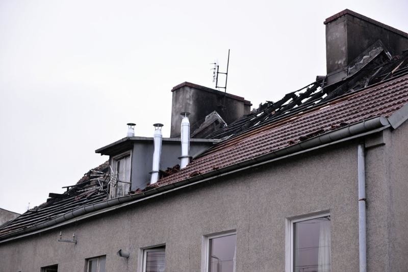 Pożar budynku na Oruni w Gdańsku