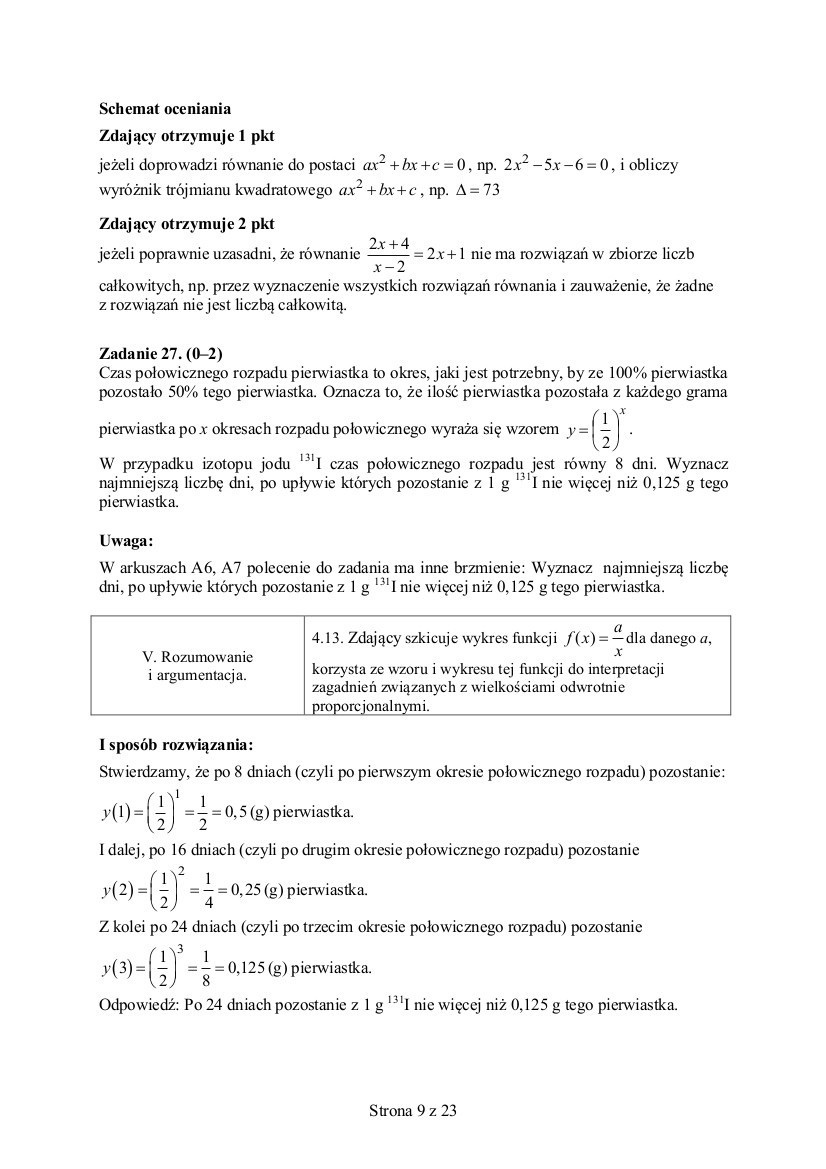 Próbna matura z matematyki ARKUSZE