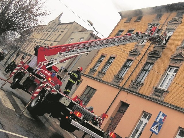 Pożar w kamienicy przy ul. Przykop w Brodnicy