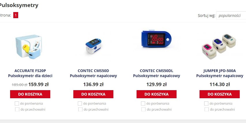 Pulsoksymetr służy do pomiaru saturacji (wysycenia krwi...