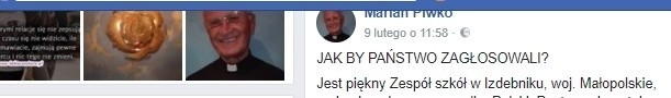 Na publicznym profilu ks. na FB nie brakuje kontrowersyjnych...