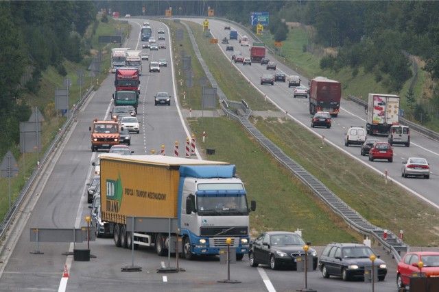 Remont na autostradzie A4 Kraków - Katowice. Zdjęcie archiwalne.