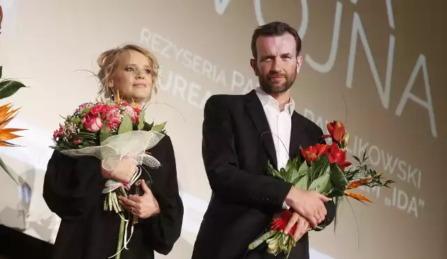 Joanna Kulig i Tomasz Kot na premierze "Zimnej Wojny" w WDK w Rzeszowie.