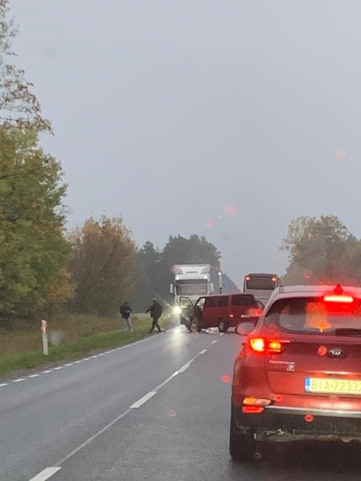 Wypadek na trasie Białystok - Mońki