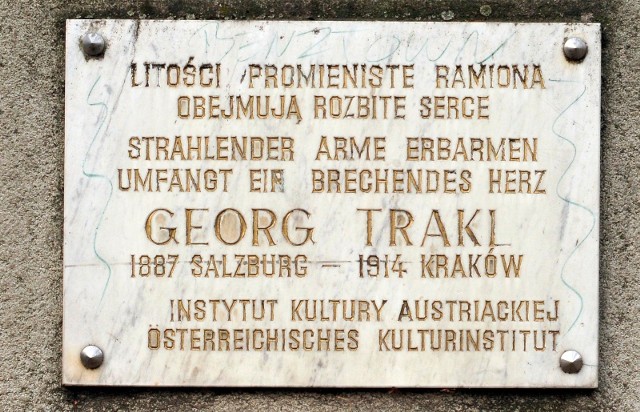 W szpitalu przy ul. wrocławskiej w Krakowie 3 listopada 1914 roku zmarł Georg Trakl