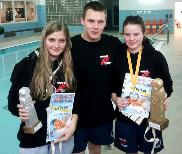 Reprezentacja WOPR-OS w mistrzostwach, od lewej: Zuzanna Piersa, Michał Ciskowski i Aleksandra Milewska