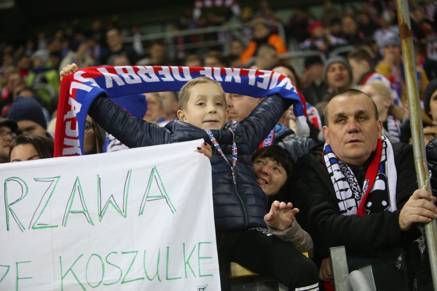 Kibice Górnika Zabrze na meczu z Lechem Poznań