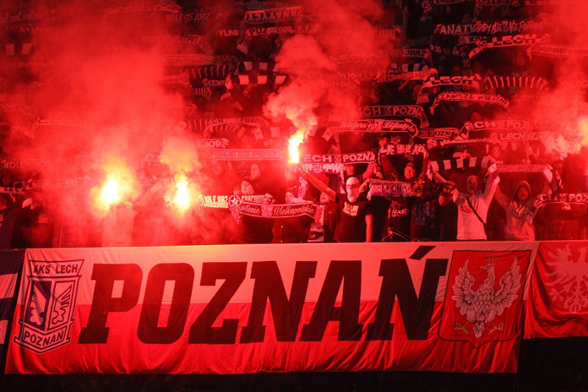 Kibice na meczu Lech Poznań - Pogoń Szczecin, INEA Stadion, niedziela 18.02.2018