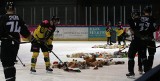 Pluszaki na lodowisku! Tauron KH GKS Katowice - GKS Tychy 2:1. Kibice rzucali maskotki na lodowisko WIDEO + ZDJĘCIA