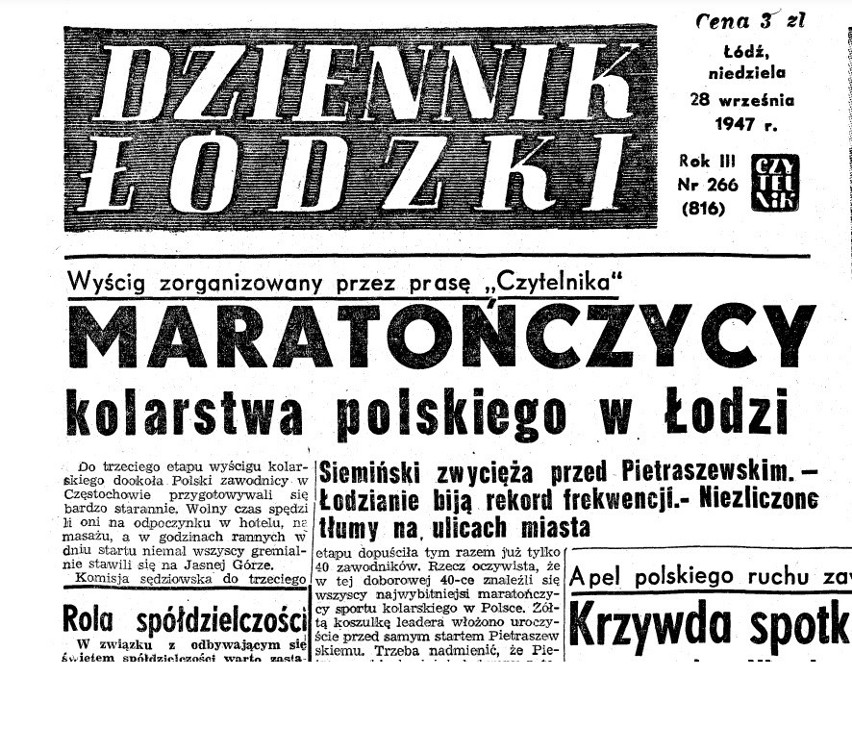 27 września 1947 Łódź  po raz 4. była miastem etapowym...