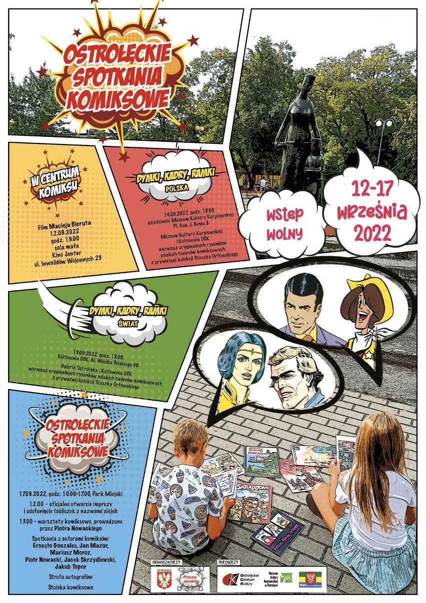 Ostrołęckie Spotkania Komiksowe rozpoczną się już 12.09.2022. Kulminacja atrakcji w parku miejskim w sobotę 17.09.2022