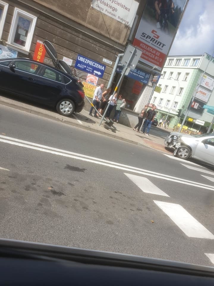Kolizja na skrzyżowaniu ulic Sienkiewicza z Ogrodową w Białymstoku