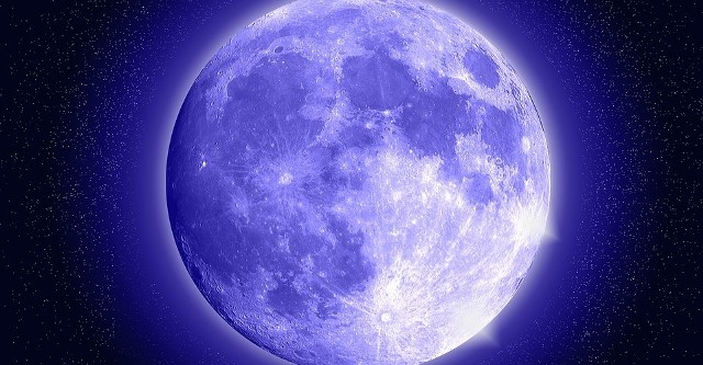 Blue Moon - niebieski Księżyc, marzec 2018. Druga pełnia Księżyca w marcu już w sobotę 31.03.2018. Czym jest niebieska pełnia Księżyca