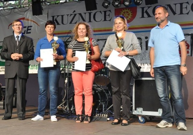 Najlepsze zawodniczki mistrzostwo (od lewej): Elżbieta Szejna &#8211; Kuleta, Grażyna Jaworska z Końskich, Joanna Opler