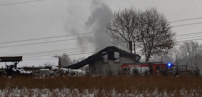 Pożar budynku w miejscowości Jabłonna gm. Kępice