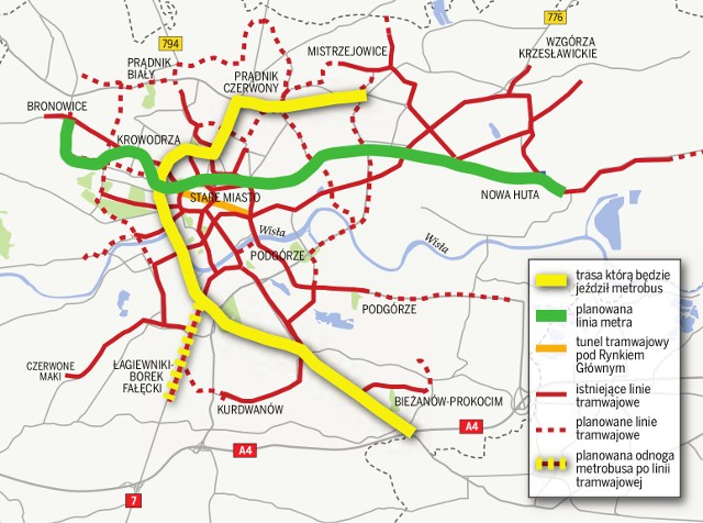 Eksperci zaproponowali budowę linii metra z Nowej Huty do Bronowic albo alternatywnie tunel tramwajowy pod centrum