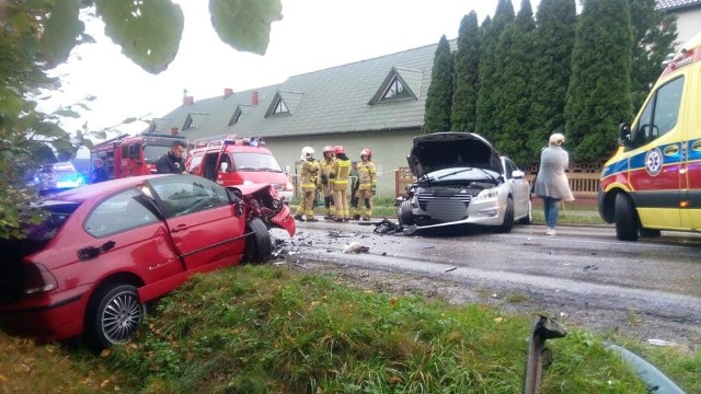 Wypadek w Chełmcach w powiecie kieleckim