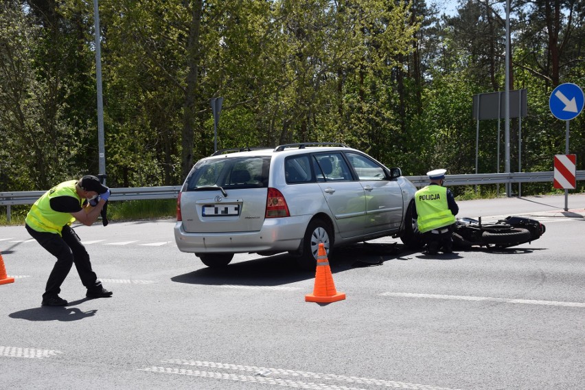 Wypadek samochodu osobowego z motocyklem w Terespolu [zdjęcia]