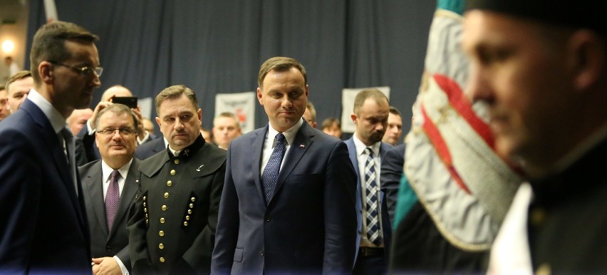 Prezydent Duda w Jaworznie u górników na karczmie piwnej