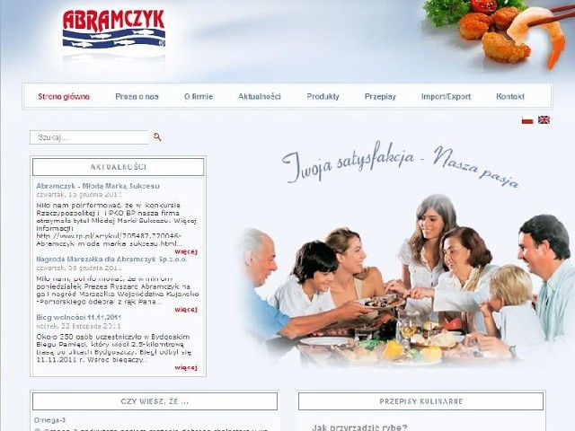 Strona internetowa bydgoskiej firmy Abramczyk