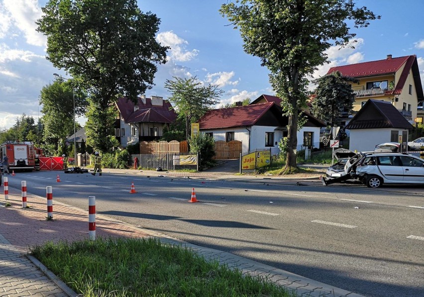 Wypadek w Limanowej na DK 28. Zginęła pasażerka motocykla [AKTUALIZACJA]