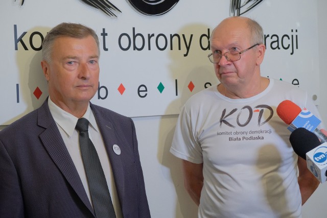 Krzysztof Kamiński, przewodniczący lubelskiego KOD i Stanisław Dembowski.